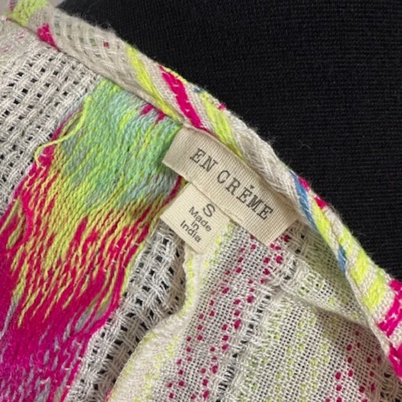 En Creme Neon Boho Tie Cardigan    8347 - Picture 9 of 11